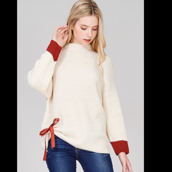 Ribbed Sweater Dipped in Red - Picture 3 of 8